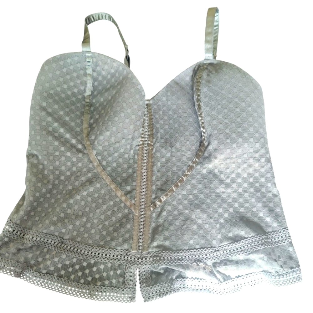 Cacique Gray Lace Corset Bustier Size 22/24